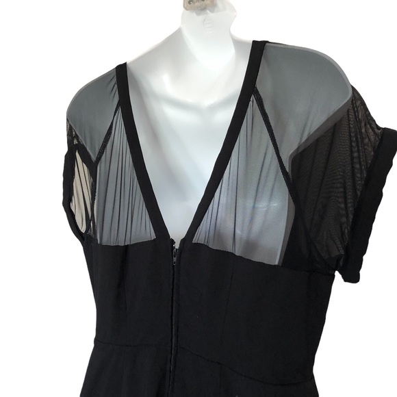 Torrid Black Plush Mesh Inset Sweetheart Swing Dress Sz 16 - Picture 8 of 12